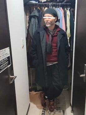 「SAINT JAMES（セントジェームス）のアイテム」を使った、アマタウロスさん（メンズ・169cm）の冬コーディネート