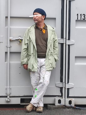 「UNIQLO（ユニクロ）のアイテム（ポロシャツ、グリーン系）」を使った、アマタウロスさん（メンズ・169cm）の夏コーディネート