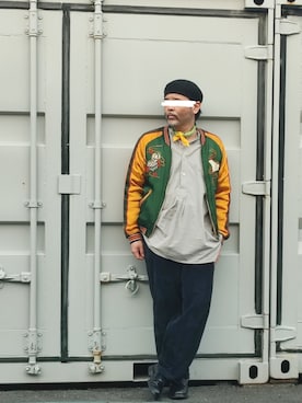 「スカジャン」｜アマタウロスさん（メンズ・169cm）の春コーディネート