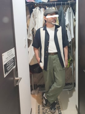 「アイテム（帽子）」を使った、アマタウロスさん（メンズ・169cm・40代）の夏コーディネート