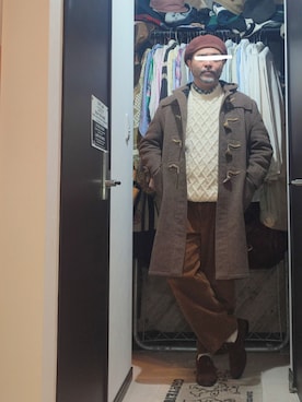 「アイテム（ダッフルコート）」を使った、アマタウロスさん（メンズ・169cm）の冬コーディネート