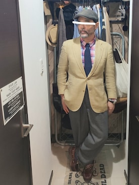 「アイテム（ハンチング/ベレー帽）」を使った、アマタウロスさん（メンズ・169cm）の秋コーディネート