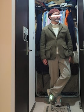 「アイテム（ハンチング/ベレー帽）」を使った、アマタウロスさん（メンズ・169cm）の秋コーディネート