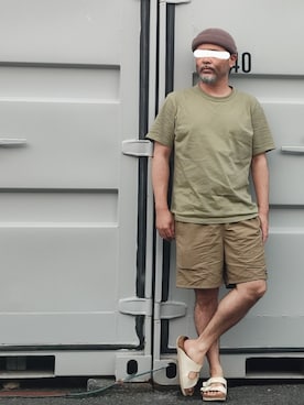 「アイテム（ニットキャップ/ビーニー）」を使った、アマタウロスさん（メンズ・169cm・40代）の夏コーディネート