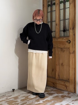 「アイテム（スカート）」を使った、erikaさん（レディース・147cm）の冬コーディネート