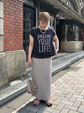 「アイテム（スカート）」を使った、erikaさん（レディース・147cm）の夏コーディネート