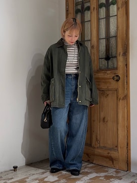 「アイテム（カバーオール）」を使った、erikaさん（レディース・147cm）の冬コーディネート