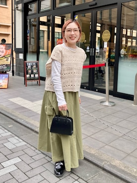 「春服デビュー宣言」｜「アイテム（その他トップス）」を使った、erikaさん（レディース・147cm）の春コーディネート