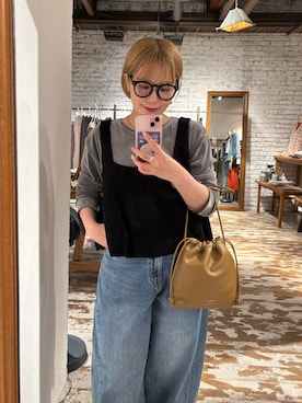 「アイテム（ニット/セーター）」を使った、erikaさん（レディース・147cm）の秋コーディネート