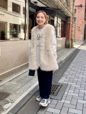 「アイテム（ベスト）」を使った、erikaさん（レディース・147cm）の夏コーディネート