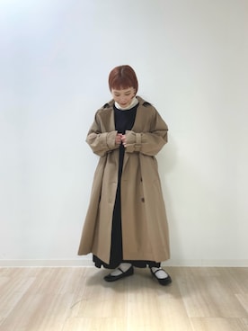 「PUAL CE CIN（ピュアルセシン）のアイテム（トレンチコート）」を使った、erikaさん（レディース・147cm）の冬コーディネート