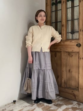 「アイテム（ショルダーバッグ、ゴールド系）」を使った、erikaさん（レディース・147cm）の春コーディネート