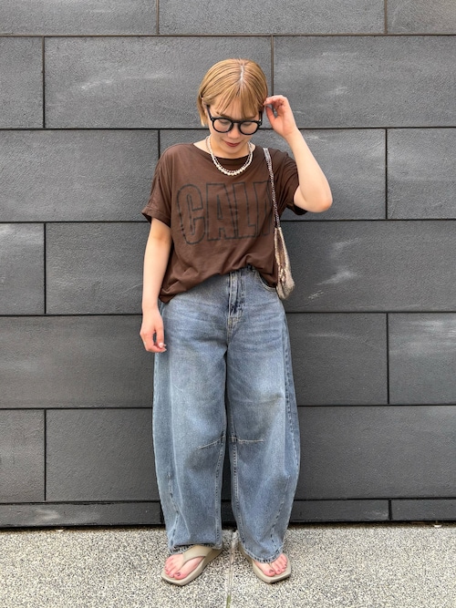 25th】綿麻デニムカーブシルエットパンツ（デニムパンツ）｜PUAL