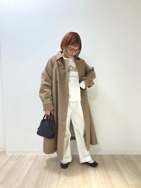 「PUAL CE CIN（ピュアルセシン）のアイテム（トレンチコート）」を使った、erikaさん（レディース・147cm）の冬コーディネート