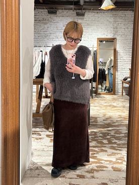 「アイテム（ベスト）」を使った、erikaさん（レディース・147cm）の秋コーディネート