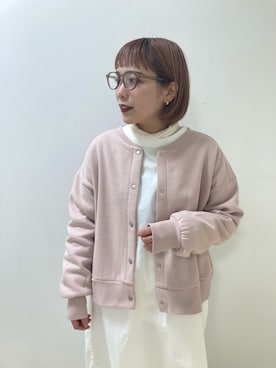 「PUAL CE CIN（ピュアルセシン）の綿針抜きハイネックロングスリーブ（Tシャツ/カットソー）」を使った、erikaさん（レディース・147cm）の冬コーディネート