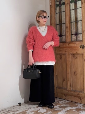 「アイテム（ブラック系）」を使った、erikaさん（レディース・147cm）の冬コーディネート