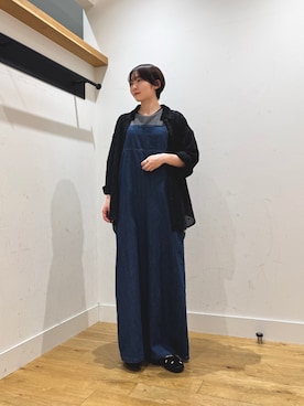「Lee（リー）の『別注』Lee×DOORS　キャミワンピース（ワンピース）」を使った、gさん（レディース・148cm）の秋コーディネート