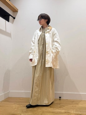 「アイテム（シャツワンピース）」を使った、gさん（レディース・148cm）の秋コーディネート