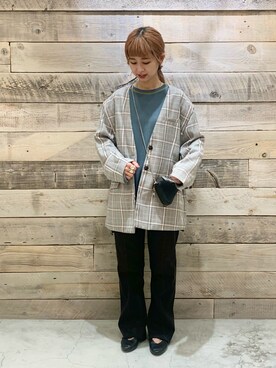 「みどり」｜「アイテム（ジャケット/アウター）」を使った、まるっちさん（レディース・152cm）の秋コーディネート