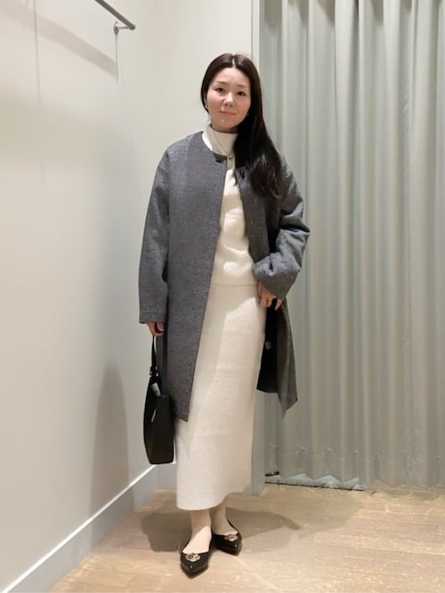 セール】カシミヤブレンド ノーカラーコート ＜A DAY IN THE LIFE