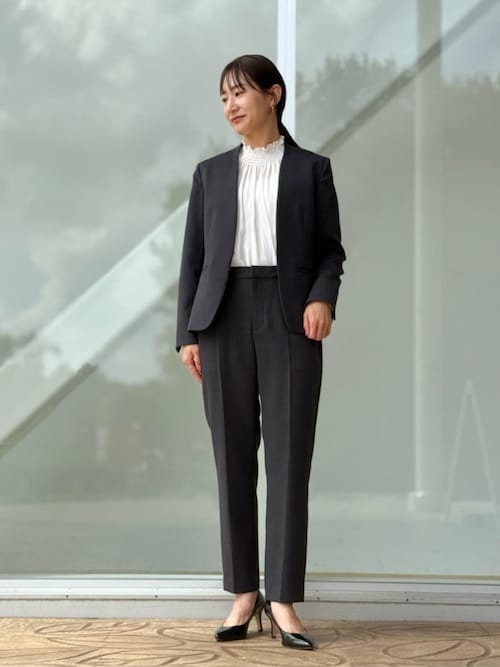 セール】グレンチェック Vネックジャケット ‐セットアップ対応