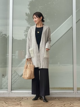 「アイテム（トートバッグ、オレンジ系）」を使った、ア デイ イン ザ　ライフさん（レディース・163cm）の秋コーディネート