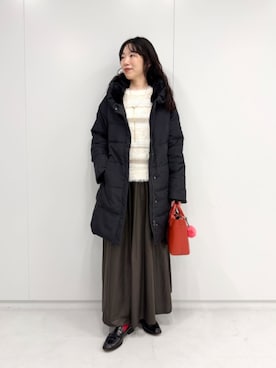「スカートコーデ」｜「アイテム（ダウンジャケット/コート）」を使った、ア デイ イン ザ　ライフさん（レディース・162cm）の秋コーディネート
