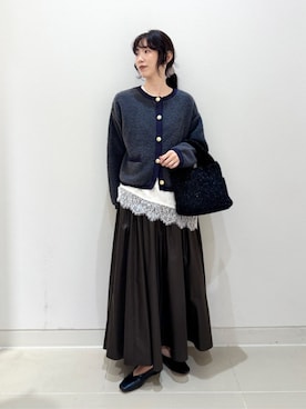 「A DAY IN THE LIFE UNITED ARROWS(アデイインザライフユナイテッドアローズ)のサテンレース フェイクレイヤード カットソー <A DAY IN THE LIFE>(Tシャツ/カットソー、ホワイト系)」を使った、ア デイ イン ザ ライフさん(レディース・162cm)の秋コーディネート