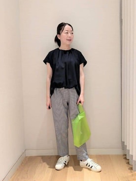 「A DAY IN THE LIFE UNITED ARROWS(アデイインザライフユナイテッドアローズ)のサッカー タックイージー テーパードパンツ <A DAY IN THE LIFE>(その他パンツ、その他)」を使った、ア デイ イン ザ ライフさん(レディース・160cm)の夏コーディネート