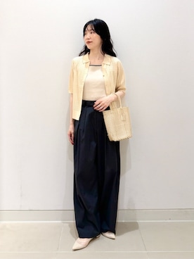 「半袖ニット」｜ア デイ イン ザ　ライフさん（レディース・162cm）の春コーディネート