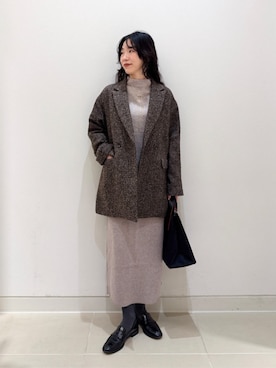 「アイテム（その他アウター、ブラウン系）」を使った、ア デイ イン ザ　ライフさん（レディース・162cm）の冬コーディネート
