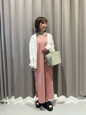 「A DAY IN THE LIFE UNITED ARROWS（アデイインザライフユナイテッドアローズ）のシアー ギャザー シャツカーディガン ＜A DAY IN THE LIFE＞（Shirts、ホワイト系）」を使った、ア デイ イン ザ　ライフさん（レディース・155cm）の春コーディネート