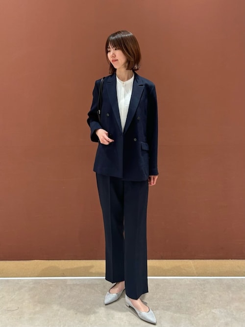 ユナイテッドアローズ　パンツスーツ　スラブ　美品　ジャケット40パンツ38 スラブツイル 4ボタン ダブルジャケット ‐セットアップ対応・マシン
