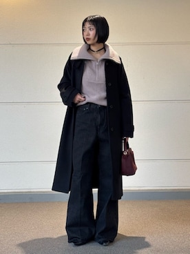 「おでかけコーデ」｜「アイテム（ステンカラーコート）」を使った、ア デイ イン ザ　ライフさん（レディース・160cm）の冬コーディネート