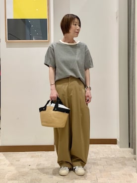 「A DAY IN THE LIFE UNITED ARROWS（アデイインザライフユナイテッドアローズ）のブレード ミニトートバッグ＜A DAY IN THE LIFE＞（Tote、ベージュ系）」を使った、ア デイ イン ザ　ライフさん（レディース・155cm）の春コーディネート