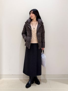 「スカートコーデ」｜「アイテム（ダウンジャケット/コート）」を使った、ア デイ イン ザ　ライフさん（レディース・162cm）の秋コーディネート