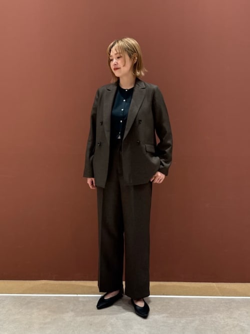 セール】ツイードライク タックワイドパンツ ‐ウォッシャブル