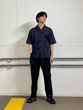 「A DAY IN THE LIFE UNITED ARROWS(アデイインザライフユナイテッドアローズ)の-吸水速乾-ウールライク ワイド イージーパンツ<A DAY IN THE LIFE>(スラックス、ブラック系)」を使った、ア デイ イン ザ ライフさん(レディース・160cm)の夏コーディネート