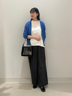 「A DAY IN THE LIFE UNITED ARROWS（アデイインザライフユナイテッドアローズ）のプレーティングテンジク フレア フレンチスリーブTシャツ ‐接触冷感・UVカット・吸水速乾‐＜A DAY IN THE LIFE＞（T Shirts、ホワイト系）」を使った、ア デイ イン ザ　ライフさん（レディース・155cm）の春コーディネート