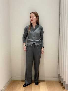 「A DAY IN THE LIFE UNITED ARROWS(アデイインザライフユナイテッドアローズ)のテンジク フェイクパールボタン キーネックニット <A DAY IN THE LIFE>(ニット/セーター、グレー系)」を使った、ア デイ イン ザ ライフさん(レディース・162cm)の秋コーディネート