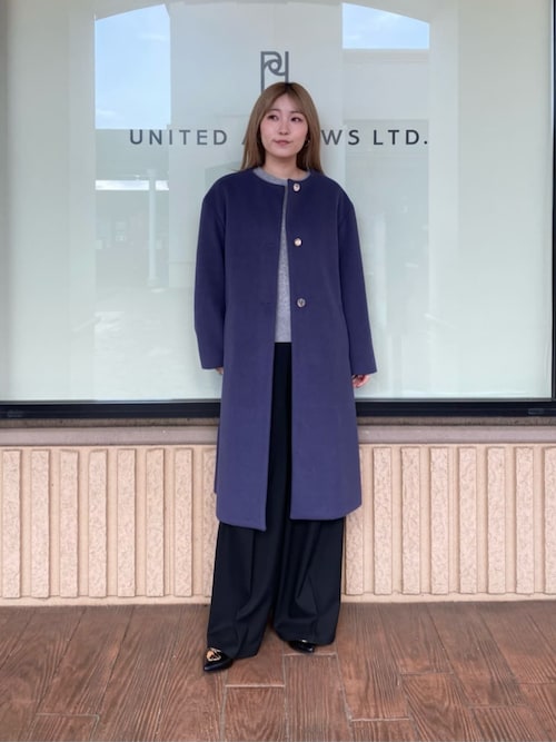 セール】ニットモッサ ノーカラーコート ＜A DAY IN THE LIFE＞（ノー