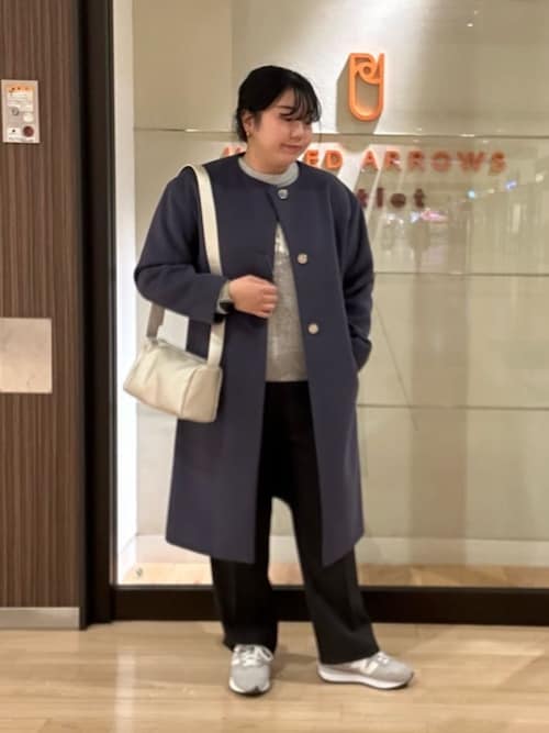 セール】ニットモッサ ノーカラーコート ＜A DAY IN THE LIFE＞（ノー