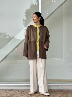 「アイテム（ノーカラーコート）」を使った、ア デイ イン ザ　ライフさん（レディース・160cm）の春コーディネート