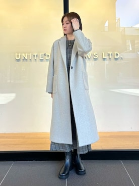 「おでかけコーデ」｜「アイテム（チェスターコート）」を使った、ア デイ イン ザ　ライフさん（レディース・160cm）の冬コーディネート