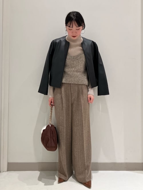 セール】ラムレザー ノーカラーブルゾン ＜A DAY IN THE LIFE