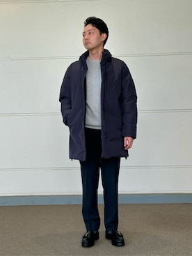 「アイテム（その他アウター、グレー系）」を使った、ア デイ イン ザ　ライフさん（メンズ・171cm）の冬コーディネート