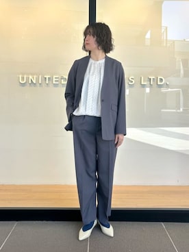 「A DAY IN THE LIFE UNITED ARROWS（アデイインザライフユナイテッドアローズ）のフェイクパールボタン フレンチスリーブブラウス ＜A DAY IN THE LIFE＞（Shirts、その他）」を使った、ア デイ イン ザ　ライフさん（レディース・155cm）の春コーディネート