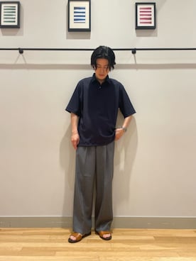 「A DAY IN THE LIFE UNITED ARROWS(アデイインザライフユナイテッドアローズ)のドライ ドビー リラックス ポロシャツ-吸水速乾-<A DAY IN THE LIFE>(Tシャツ/カットソー、ブルー系)」を使った、ア デイ イン ザ ライフさん(レディース・156cm)の夏コーディネート