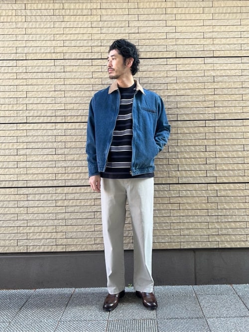 美品♡近年♡ユナイテッドアローズ ペプラムショートブルゾン ジップアップ 紺 ウォッシュ デニム ジップブルゾン＜A DAY IN THE LIFE＞（ブルゾン
